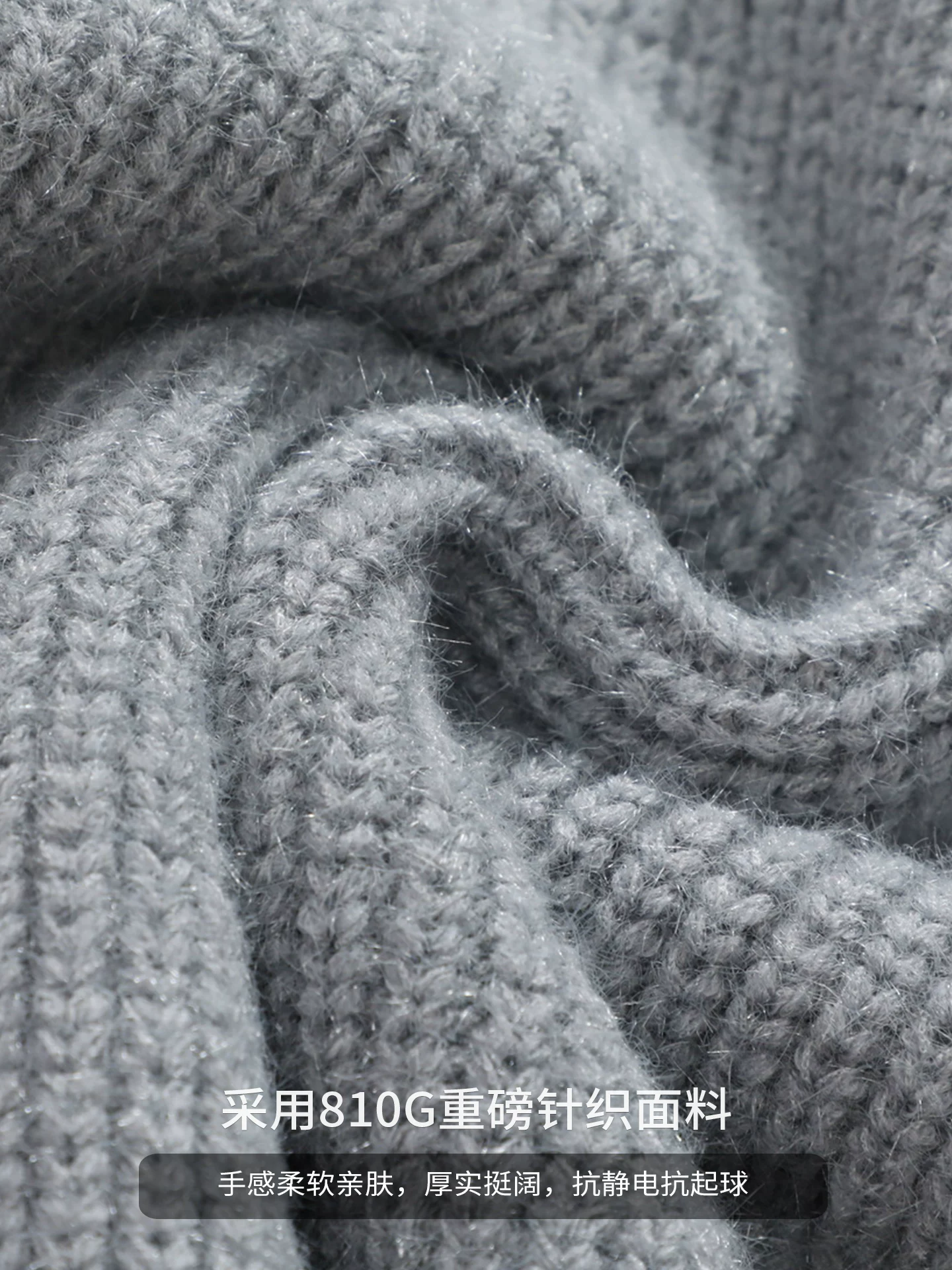 OMZM810G hạng nặng áo len chắp vá nam mùa đông phong cách Mỹ dày dặn đan cổ tròn dệt kim màu trơn áo thun ấm áp