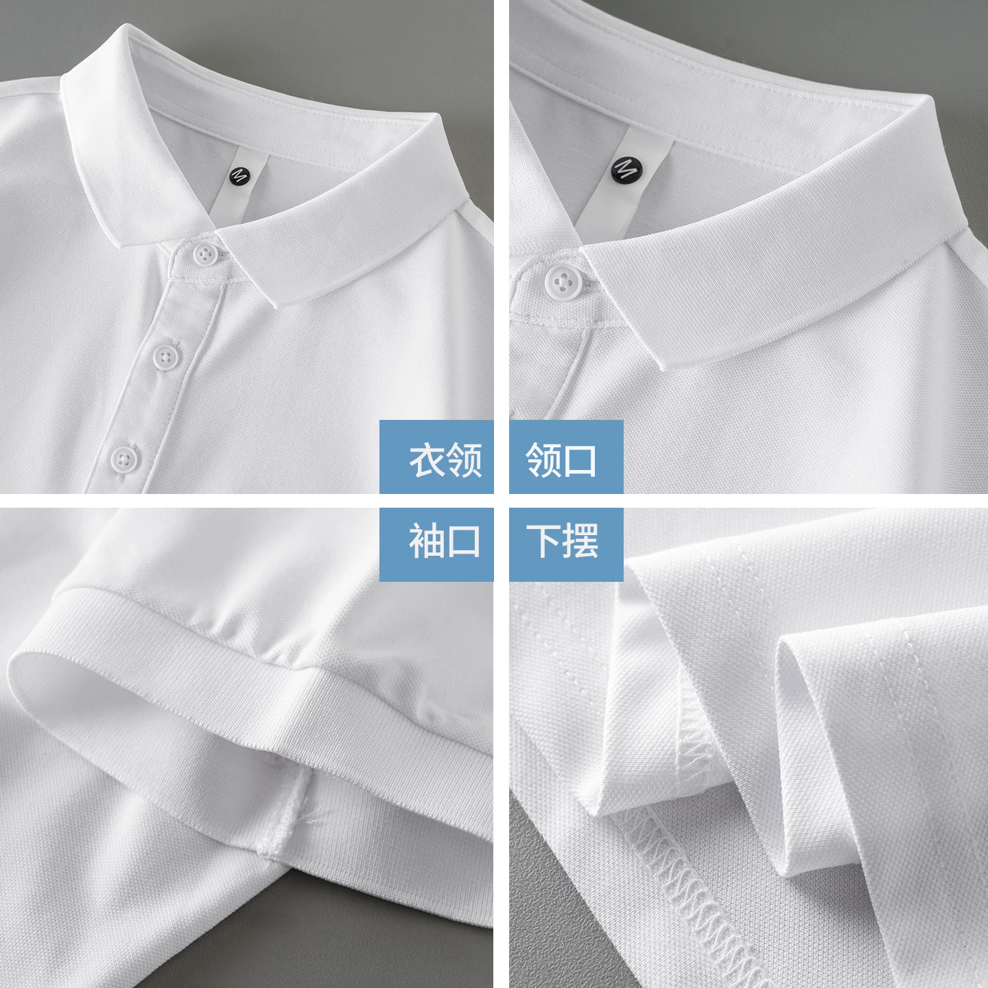 OMZM Áo sơ mi POLO cotton pique phong cách Mỹ nam ngắn tay mùa hè mỏng mát Áo thun cao cấp dáng rộng áo polo