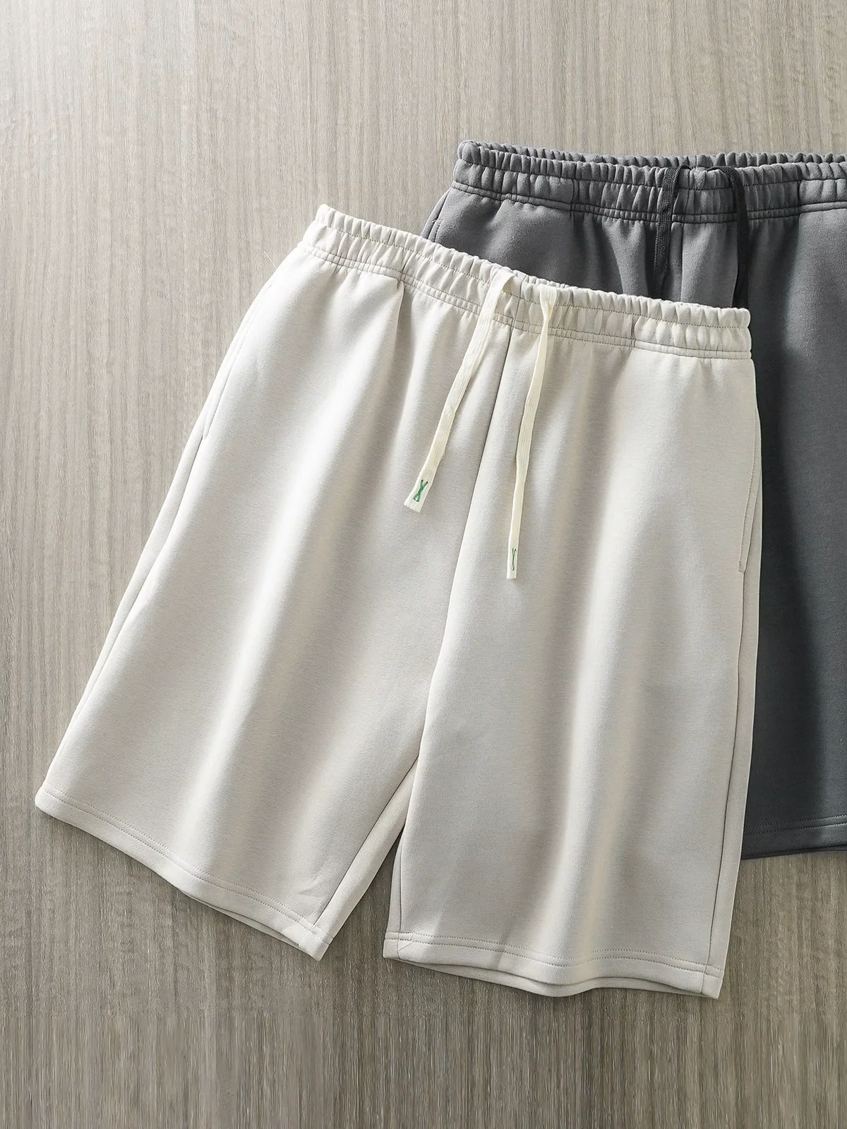 Quần short cotton hạng nặng kiểu Mỹ OMZM dành cho nam, quần short năm điểm màu trơn rộng rãi mùa hè, quần dài vừa phải dành cho thể thao bóng rổ