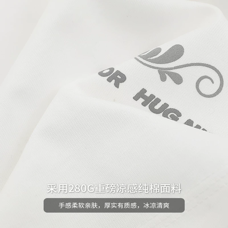 Áo thun ngắn tay bằng cotton nguyên chất nặng 280G mang lại cảm giác mát mẻ dành cho nam giới, áo thun trắng cổ tròn in họa tiết kiểu Mỹ mùa hè