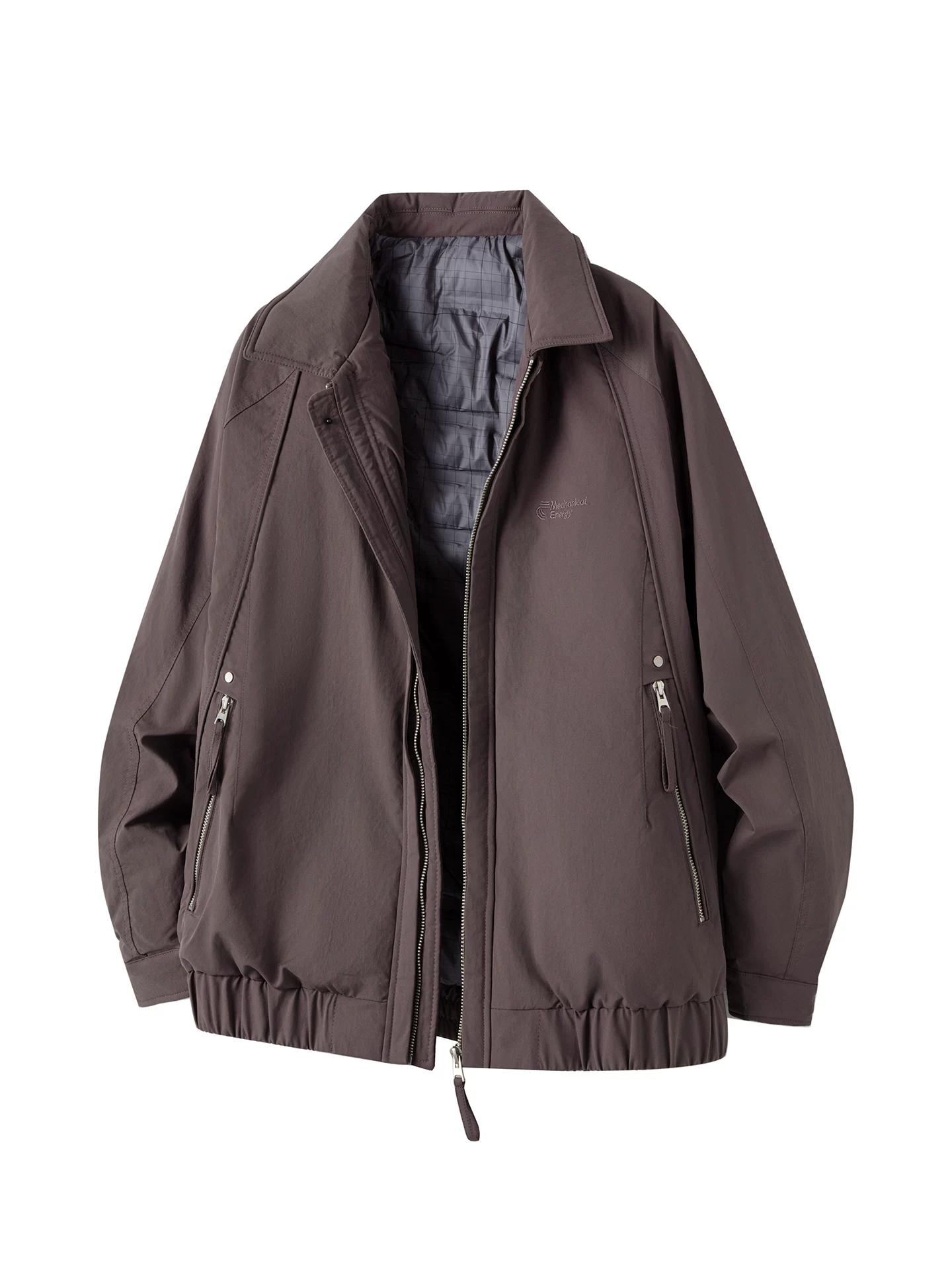 Áo khoác lông vũ trắng OMZM dành cho nam mùa đông lót lông cừu dày dặn ấm áp nhẹ kiểu dáng ngắn cổ bẻ áo khoác đa năng