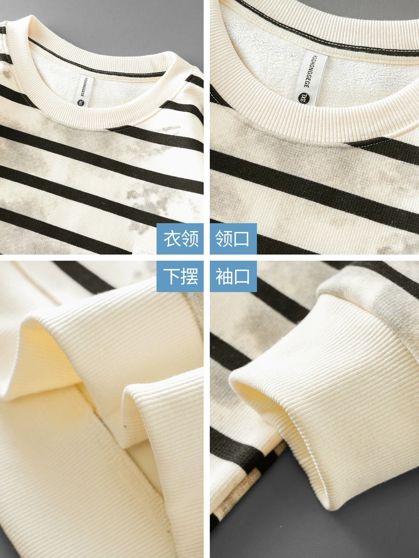 Áo len sọc kiểu Mỹ OMZM dành cho nam, áo khoác dài tay cổ tròn phối màu mùa thu đông 2025, áo lót nhuộm chàm thời thượng mới