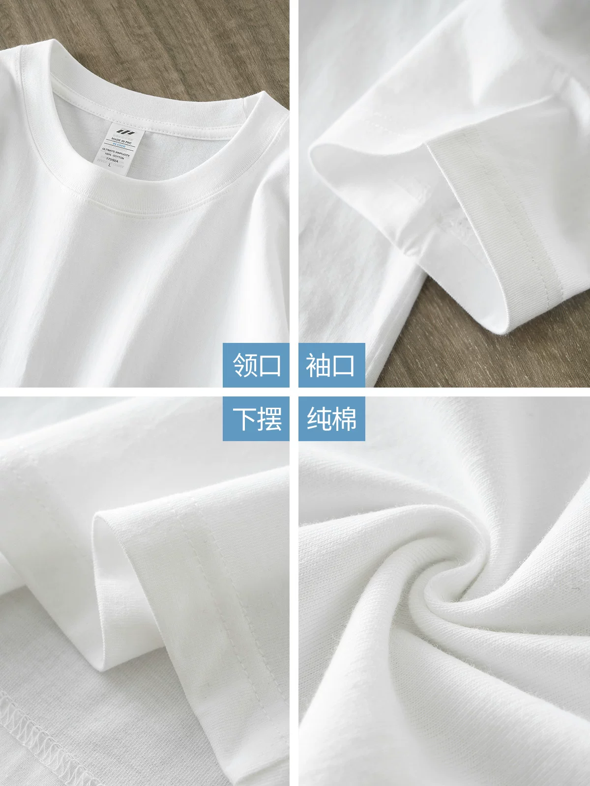 OMZM Áo thun dài tay bằng cotton nguyên chất hạng nặng 230G phong cách Mỹ dành cho nam, áo sơ mi cổ tròn dáng rộng mùa xuân thu, áo chui đầu màu trơn