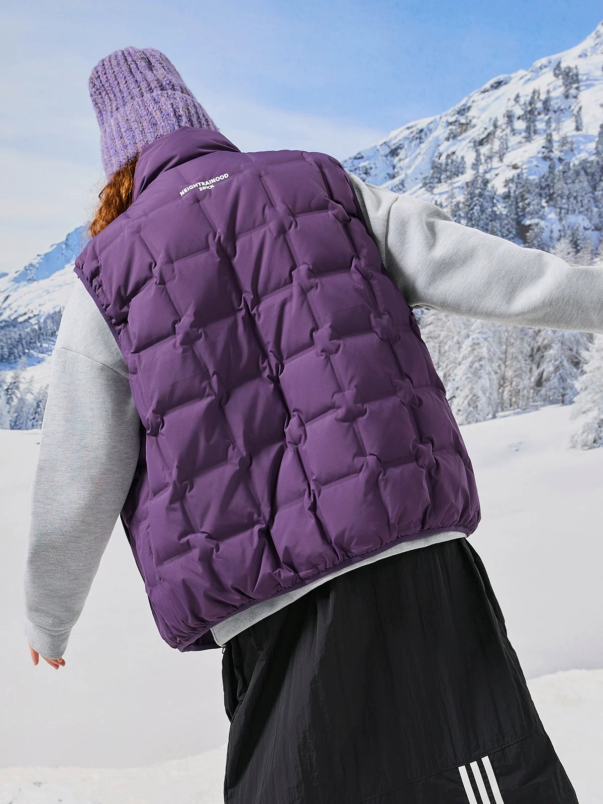 Áo vest lông vũ 90% dành cho nam và nữ, kiểu dáng cặp đôi, áo khoác cổ đứng họa tiết kim cương mùa đông, dáng rộng, áo vest dày dặn giữ ấm.