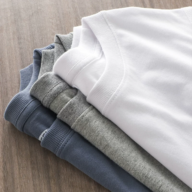 Áo thun nam không tay, chất liệu cotton nguyên chất, cổ tròn, mặc trong mùa hè, áo vest thể thao màu trắng tinh khiết, dáng rộng.