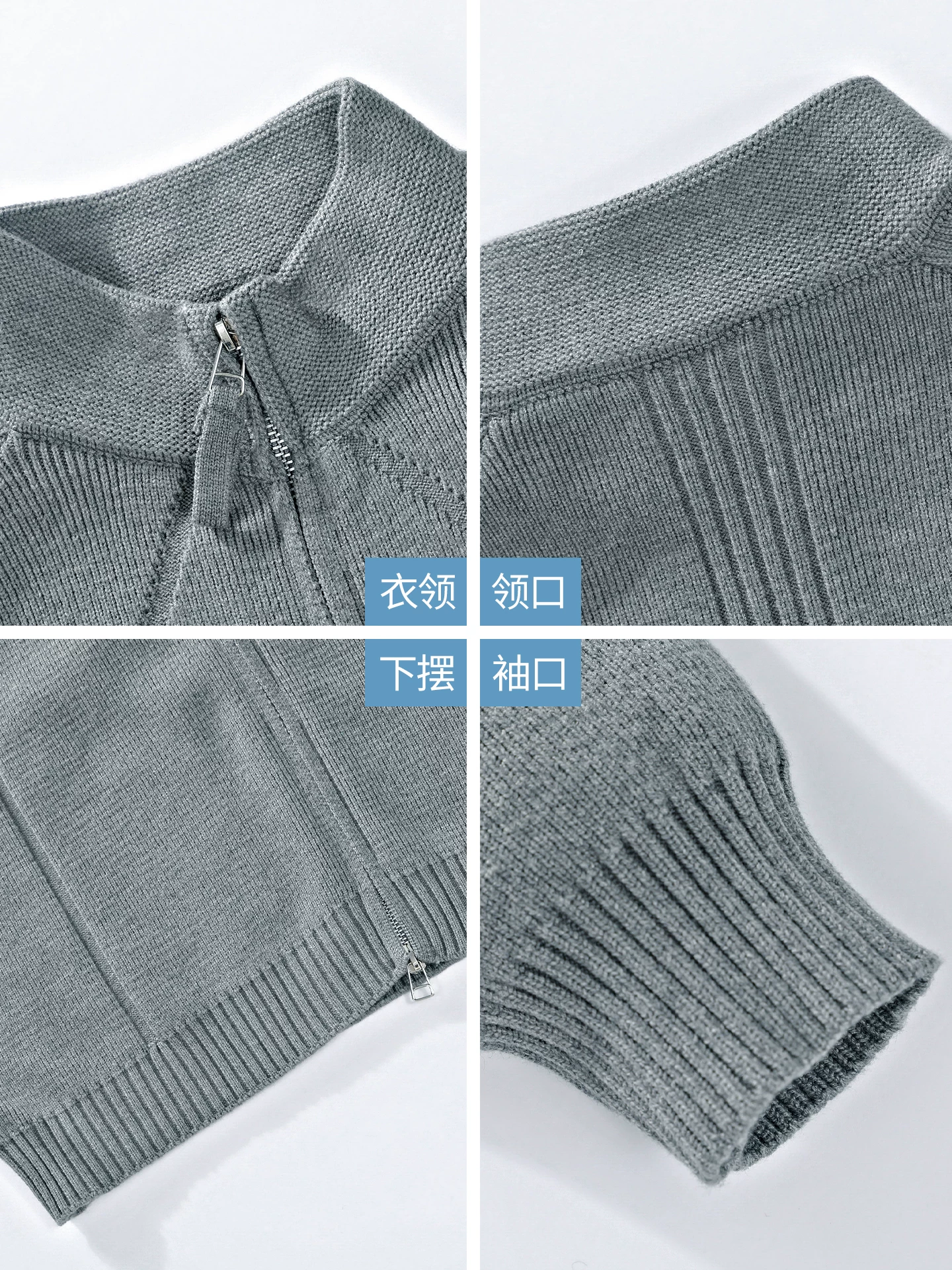 Áo len dệt kim cổ đứng kiểu Mỹ OMZM dành cho nam, áo khoác len có khóa kéo dày dặn màu trơn cao cấp mùa đông