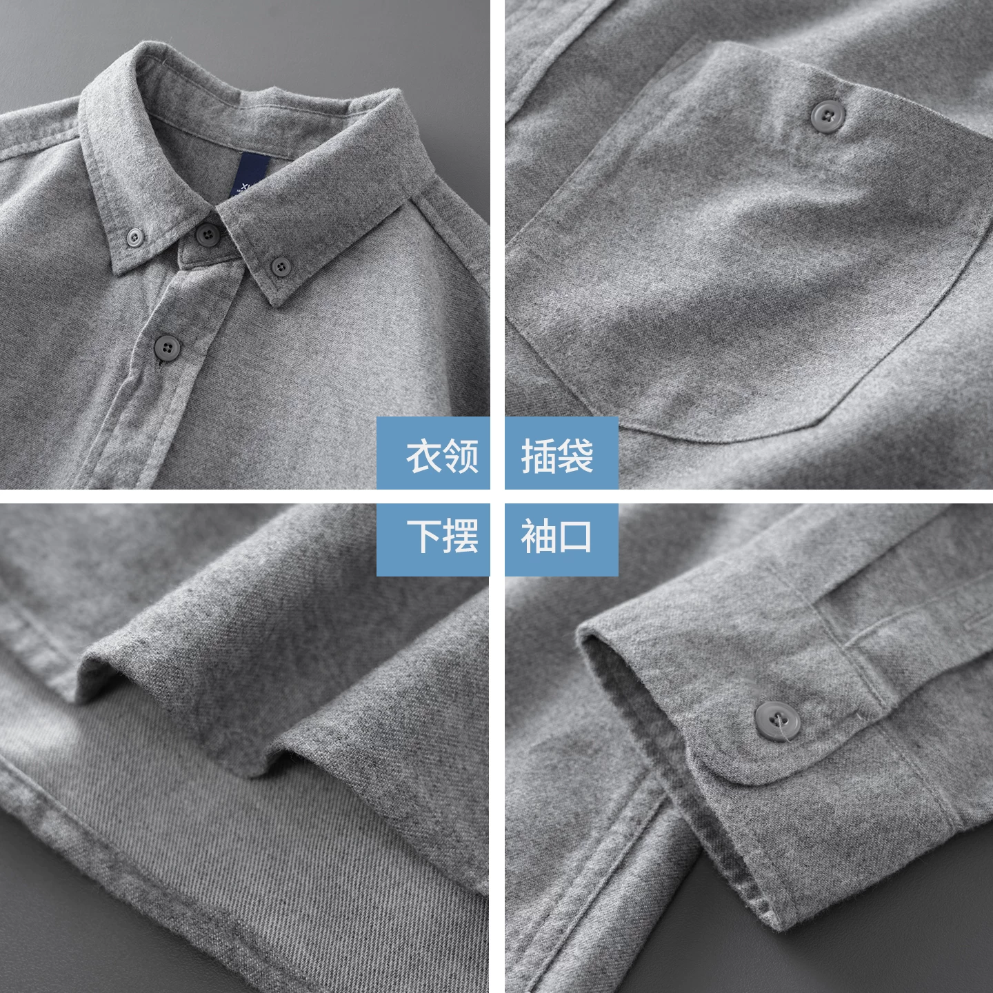 Áo sơ mi denim cotton nguyên chất hạng nặng OMZM dành cho nam, mùa thu đông phong cách Mỹ áo sơ mi cao cấp có túi màu trơn có túi