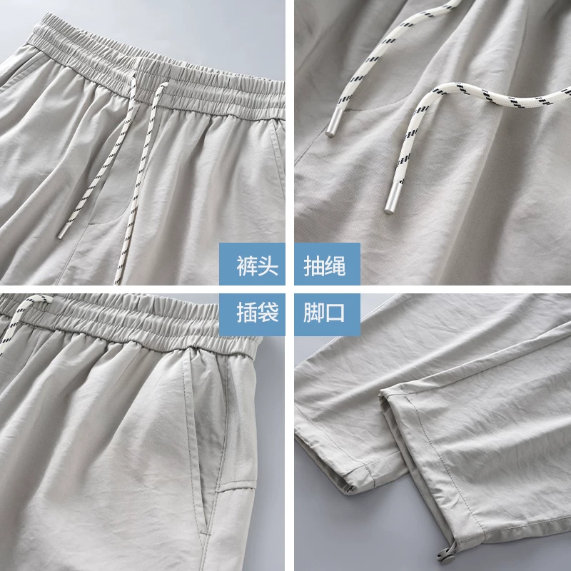 Quần cargo ngoài trời OMZM có thể tháo rời dành cho nam, quần lính dù nhanh khô bằng vải lụa mùa hè, quần short thể thao rộng rãi, thoải mái