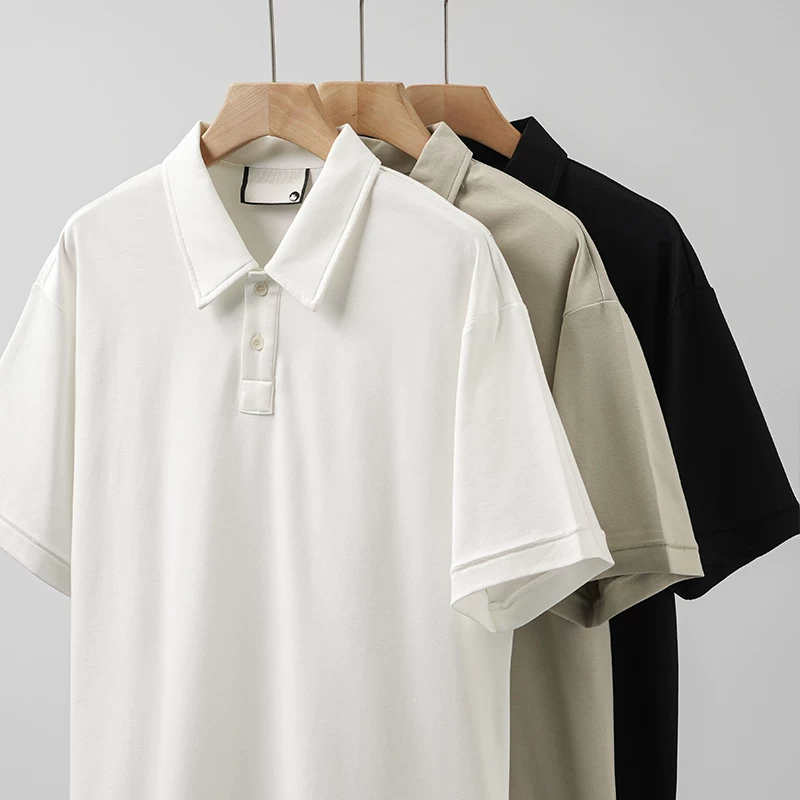 Áo sơ mi POLO ngắn tay kiểu dáng OMZM dành cho nam giới trong mùa hè, áo thun thể thao có cổ, chất liệu lụa băng mát lạnh, nhanh khô, áo polo màu trơn