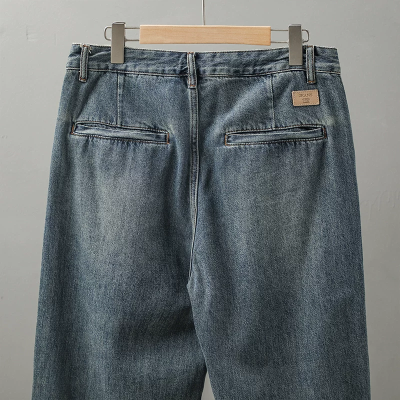 Quần jean ống thẳng kiểu Mỹ OMZM dành cho nam, phong cách mùa hè mới, quần ống rộng dáng rộng, phong cách cổ điển, thương hiệu thời thượng