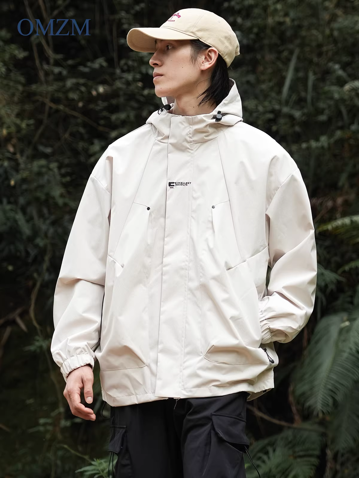 Áo khoác nam OMZM mùa thu đông mới hợp thời trang thương hiệu áo khoác công sở ngoài trời chống gió chống nước có mũ trùm đầu leo núi áo khoác