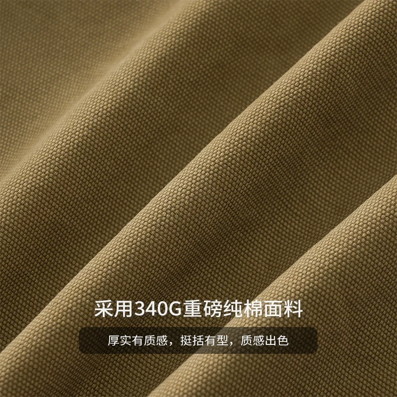 OMZM phong cách Mỹ 340G áo sơ mi công sở hạng nặng nam dài tay mùa xuân thu dáng rộng cổ điển áo sơ mi cotton nguyên chất có cổ áo khoác