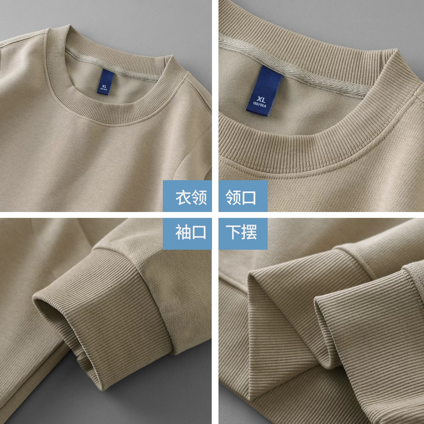 Áo nỉ chắp vá hạng nặng OMZM420G dành cho nam, áo chui đầu không mũ kiểu Mỹ cổ điển mùa thu, áo sơ mi cổ tròn dáng rộng