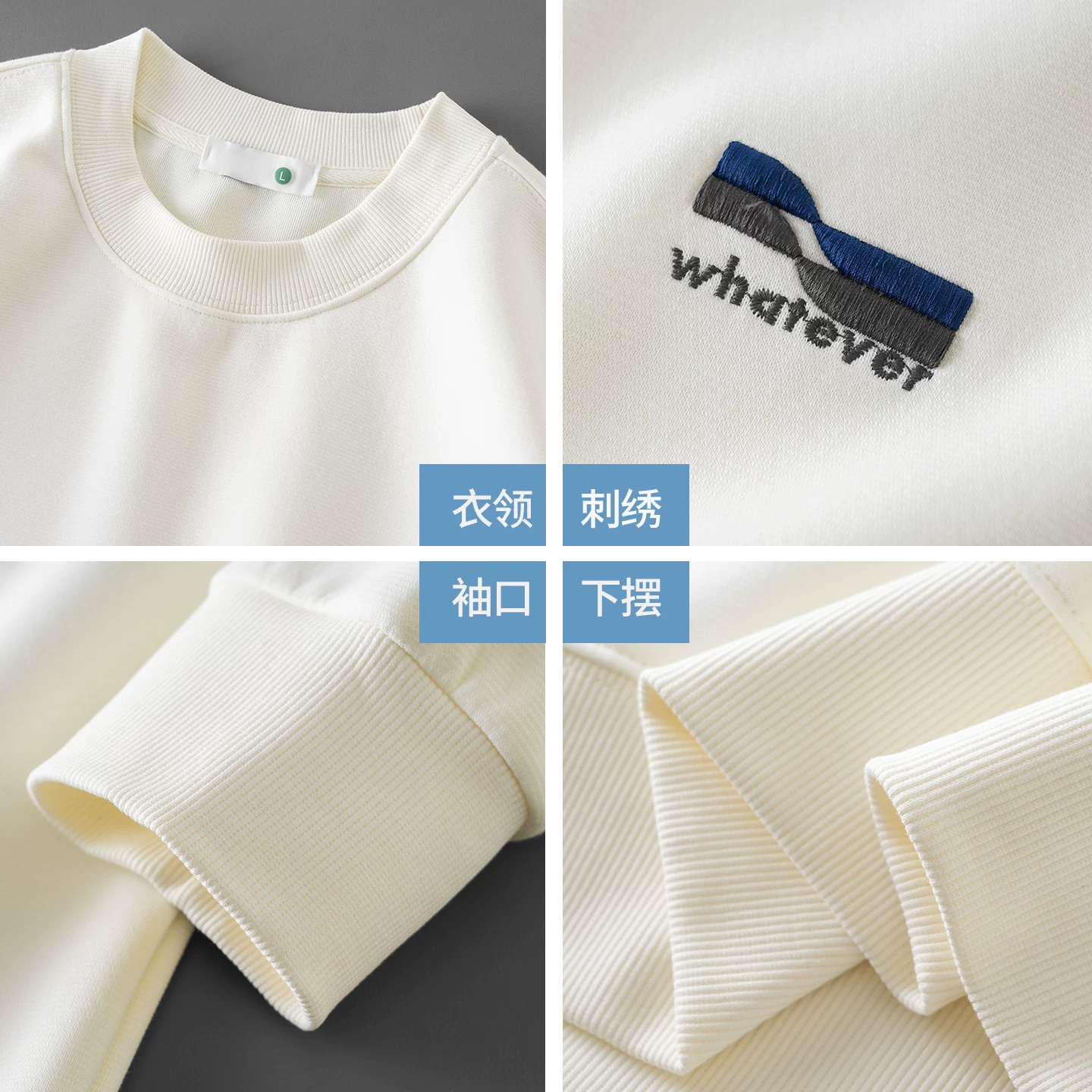 Áo len cổ tròn thêu nặng OMZM dành cho nam, áo chui đầu dáng rộng tay dài phong cách Mỹ mùa thu, không mũ trùm đầu