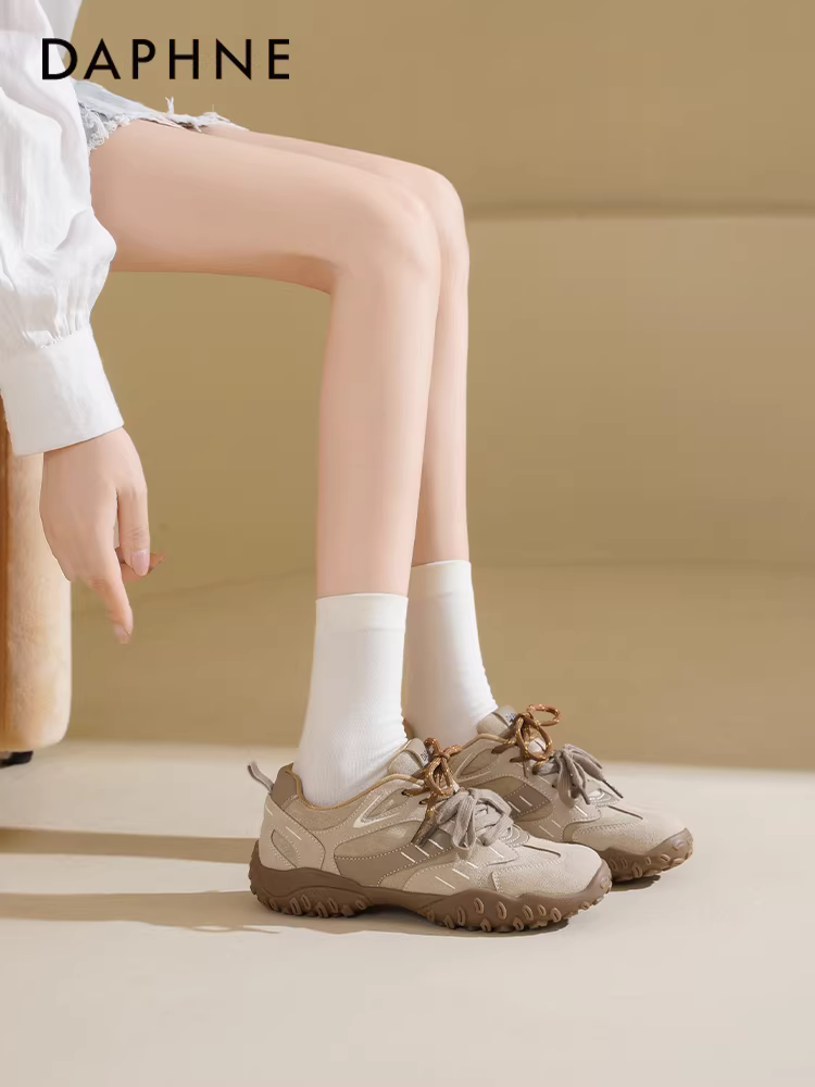 Giày thể thao nữ Daphne kiểu Đức cổ điển, mẫu mới thu 2025, dây giày đôi, đế dày êm ái, giày sneaker thường ngày