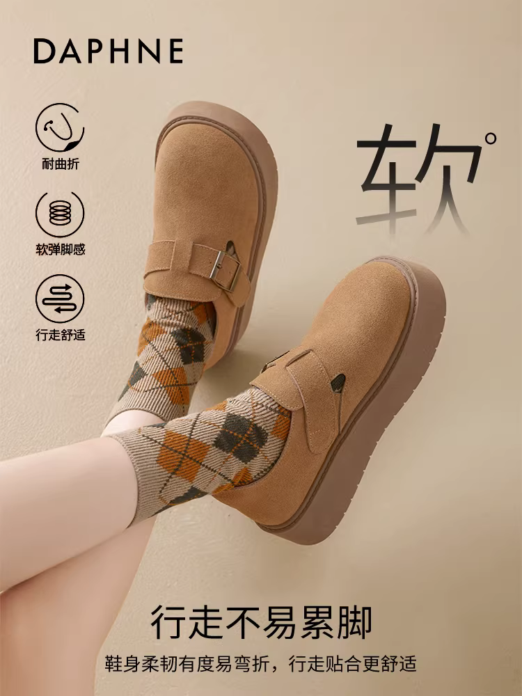 Giày Birkenstock đế dày Daphne dành cho nữ mùa xuân 2026 kiểu dáng mới giày cotton lót lông cừu kiểu dáng mới giày đế bệt kiểu dáng mới đi làm