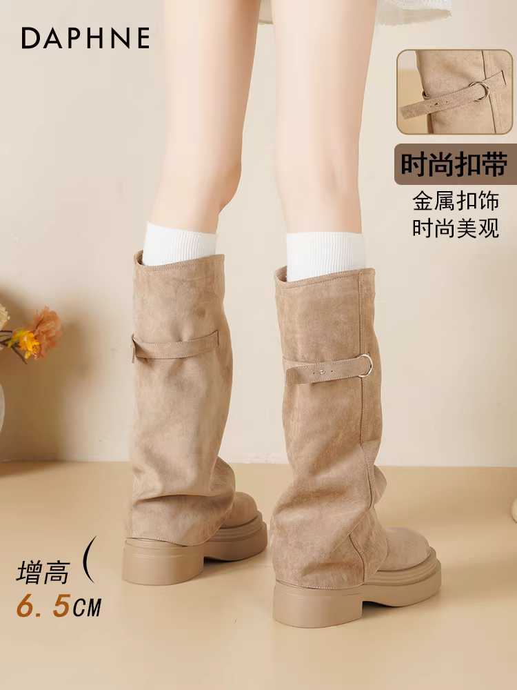 Giày bốt dài Daphne, bốt kiểu quần, bốt mới mùa thu đông 2025, bốt nữ Melard đế dày dáng dài thon gọn