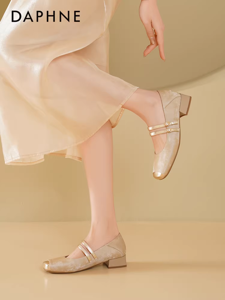 Giày bệt nữ Daphne 2025, giày nữ mùa hè mới, kiểu Trung Quốc, đế mềm, giày dạ hội, kiểu Mary Jane mới cho nữ