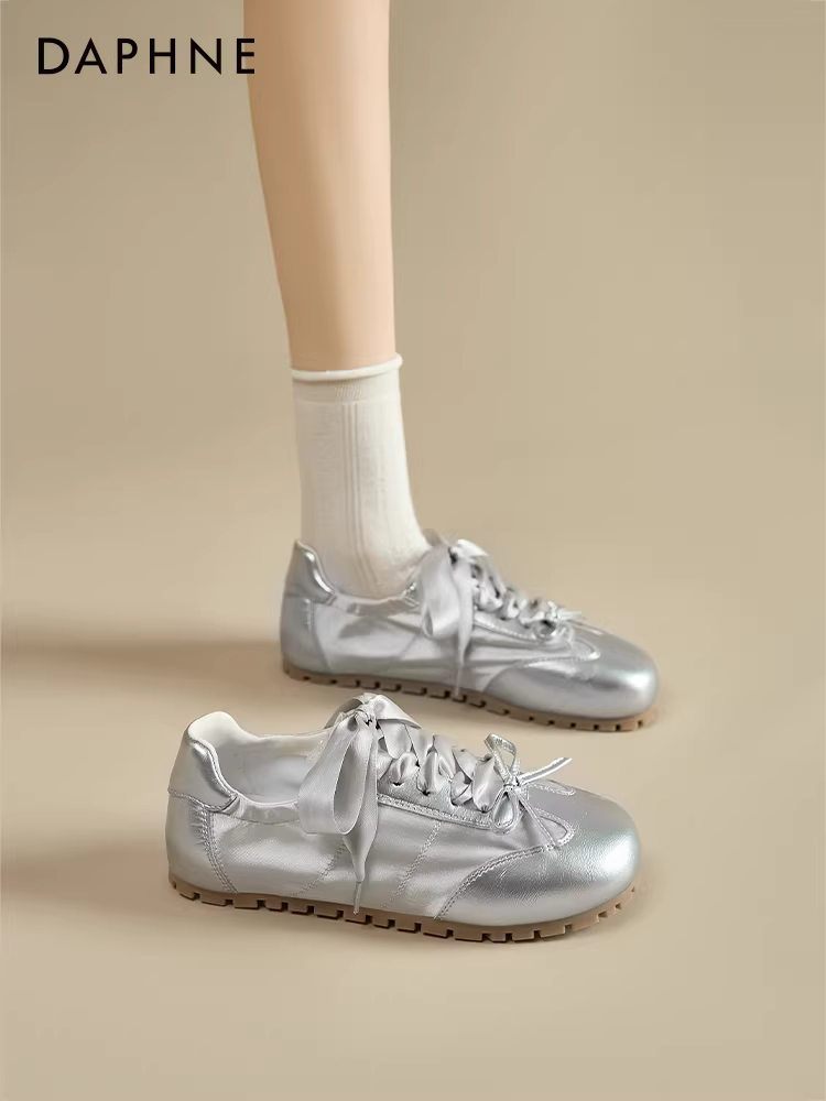 Giày tập múa ba lê màu hồng Daphne dành cho nữ, mẫu mới thu đông 2025, giày nữ đế bằng đa năng, giày thể thao thường ngày
