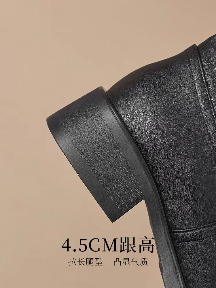 Giày bốt cao cổ nữ Daphne Maillard 2025, mẫu mới thu đông, bốt cao cổ xếp ly, bốt cưỡi ngựa