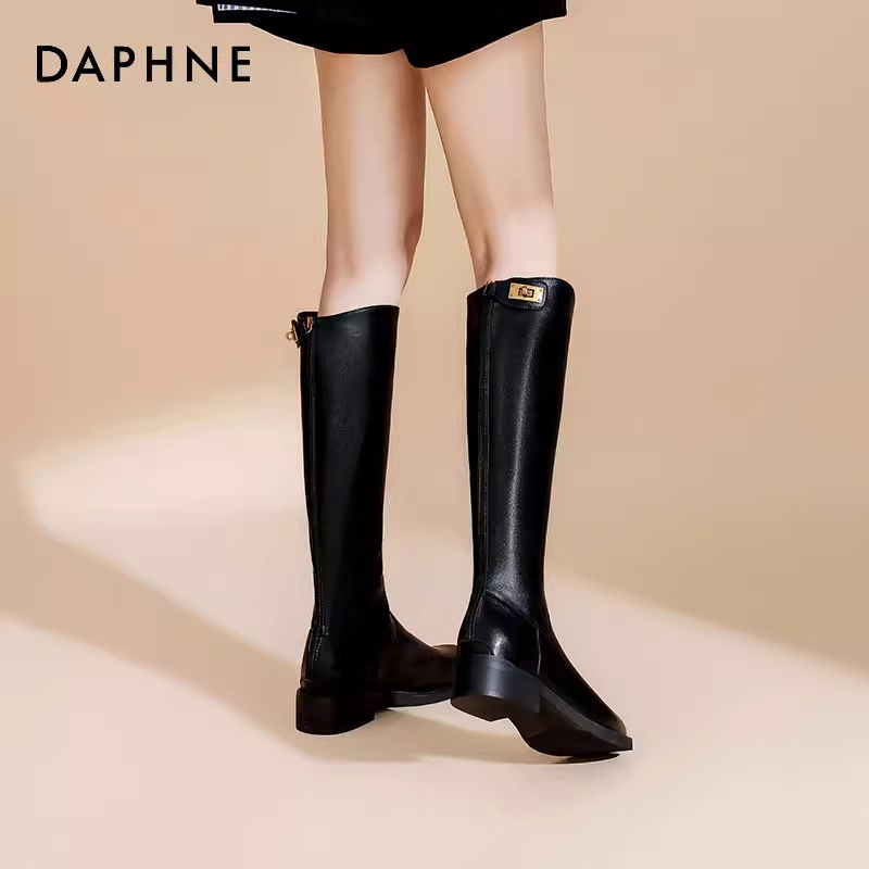Giày bốt dài Daphne dành cho nữ, mẫu mới thu đông 2025, bốt cưỡi ngựa, bốt cao cổ, bốt dài, bốt nữ, bốt Martin, giày nữ