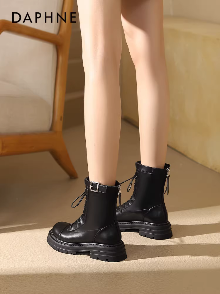 Giày bốt Daphne Martin nữ 2023, kiểu dáng phổ biến mùa thu, ôm sát chân, kiểu dáng ngọt ngào, cá tính, phong cách Anh, giày bốt ngắn nữ