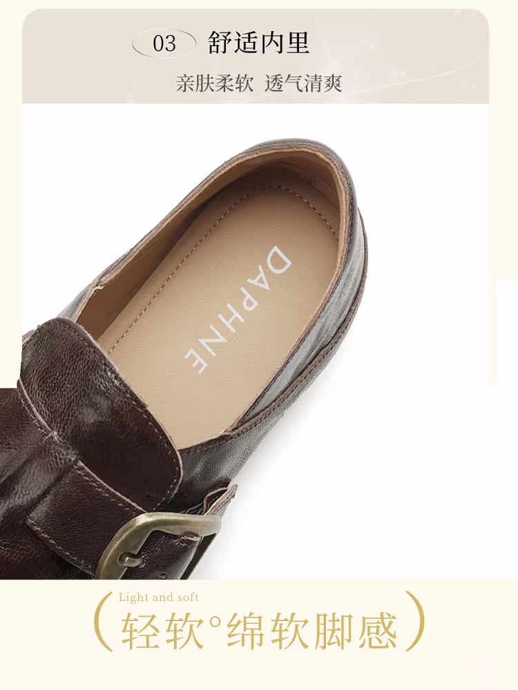 Giày bệt Daphne màu đen dành cho nữ, mẫu mới mùa đông 2025, lót lông cừu, kiểu Birkenstock, giày da nhỏ cổ điển