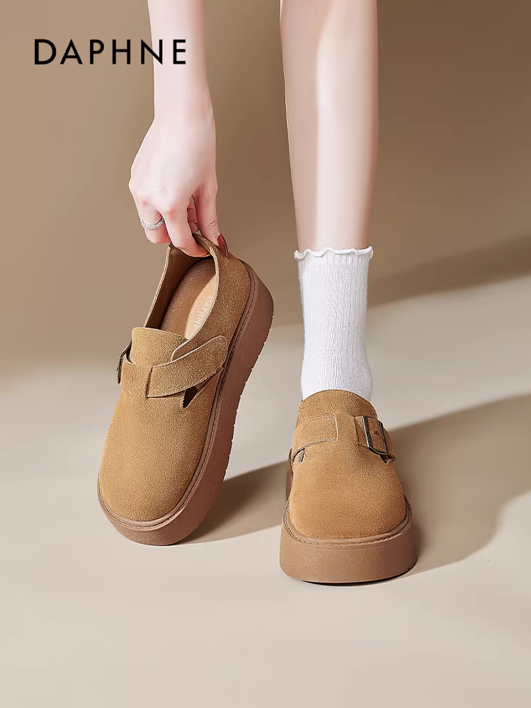 Giày Birkenstock đế dày Daphne dành cho nữ mùa xuân 2026 kiểu dáng mới giày cotton lót lông cừu kiểu dáng mới giày đế bệt kiểu dáng mới đi làm