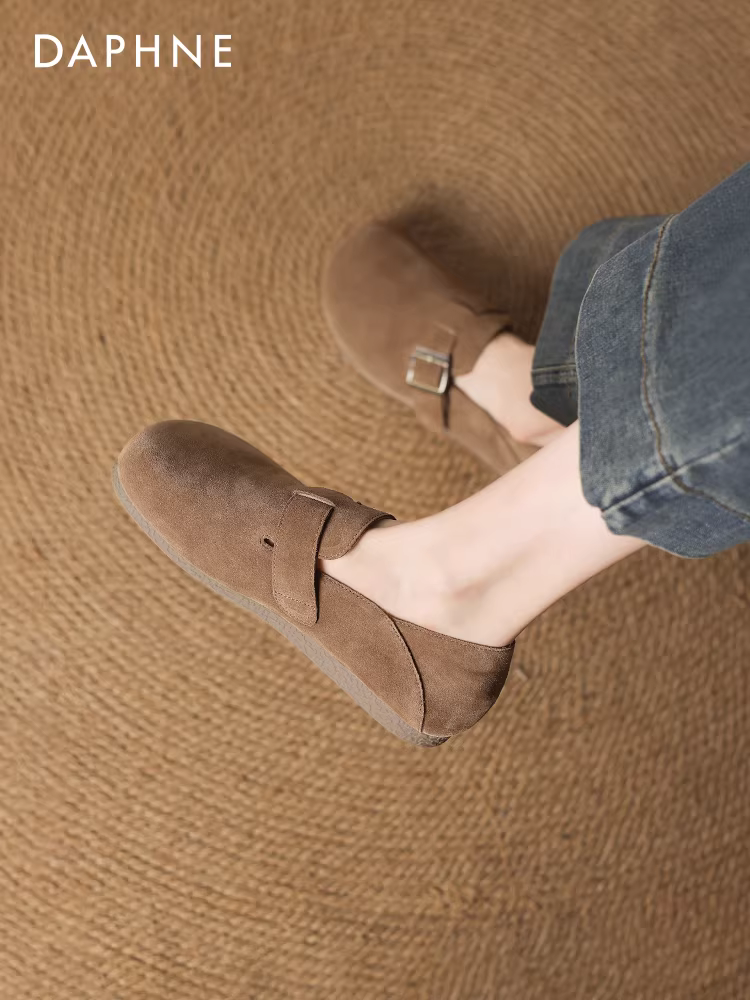 Giày Birkenstock đế bằng Daphne dành cho nữ, che phủ toàn bộ, giày lười Birkenstock đế mềm mùa thu đông 2025 mới.