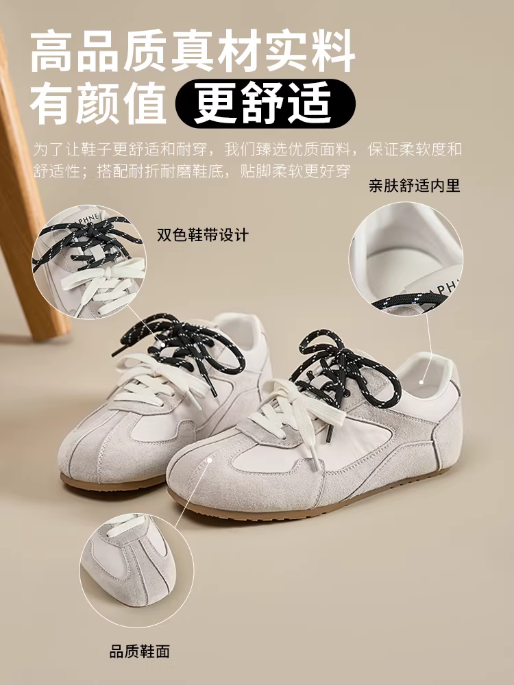 Giày tập ballet Daphne dành cho nữ 2025, giày thể thao mùa hè mới, kiểu dáng đơn giản, đế bằng, màu trắng, giày thể thao đế mềm dành cho nữ