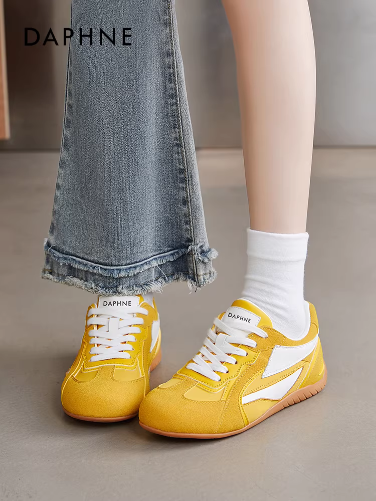 Giày tập ballet Daphne dành cho nữ 2025 siêu hot mùa hè kiểu mới tăng chiều cao mùa xuân thu rất xinh màu vàng