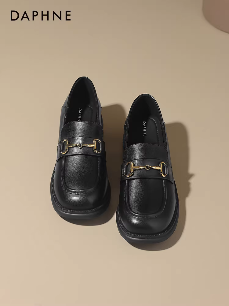 Giày Loafer Daphne nữ 2025 thu đông mới, giày da nhỏ, giày nữ đế thấp, phong cách Anh, giày bệt