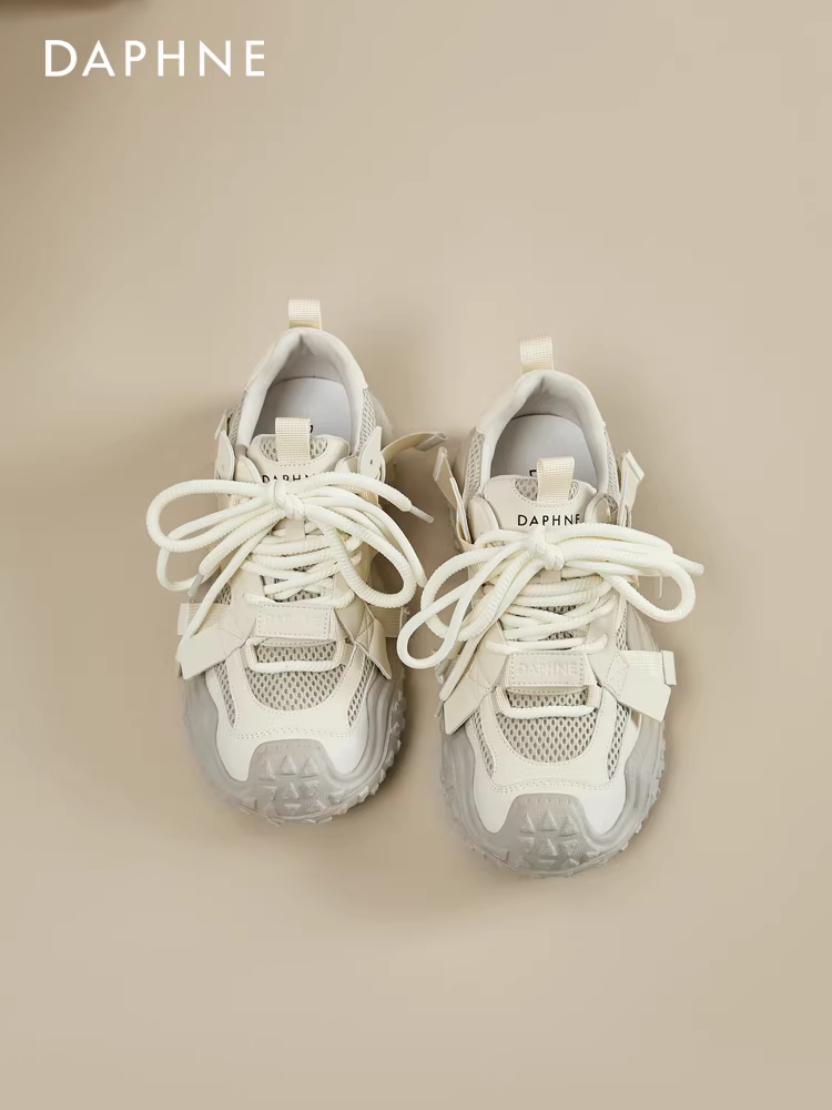 Giày bố đế dày Daphne dành cho nữ 2025, giày nữ mùa thu mới, giày thể thao tăng chiều cao đi bộ đường dài, giày mùa xuân thu, phong cách mùa thu