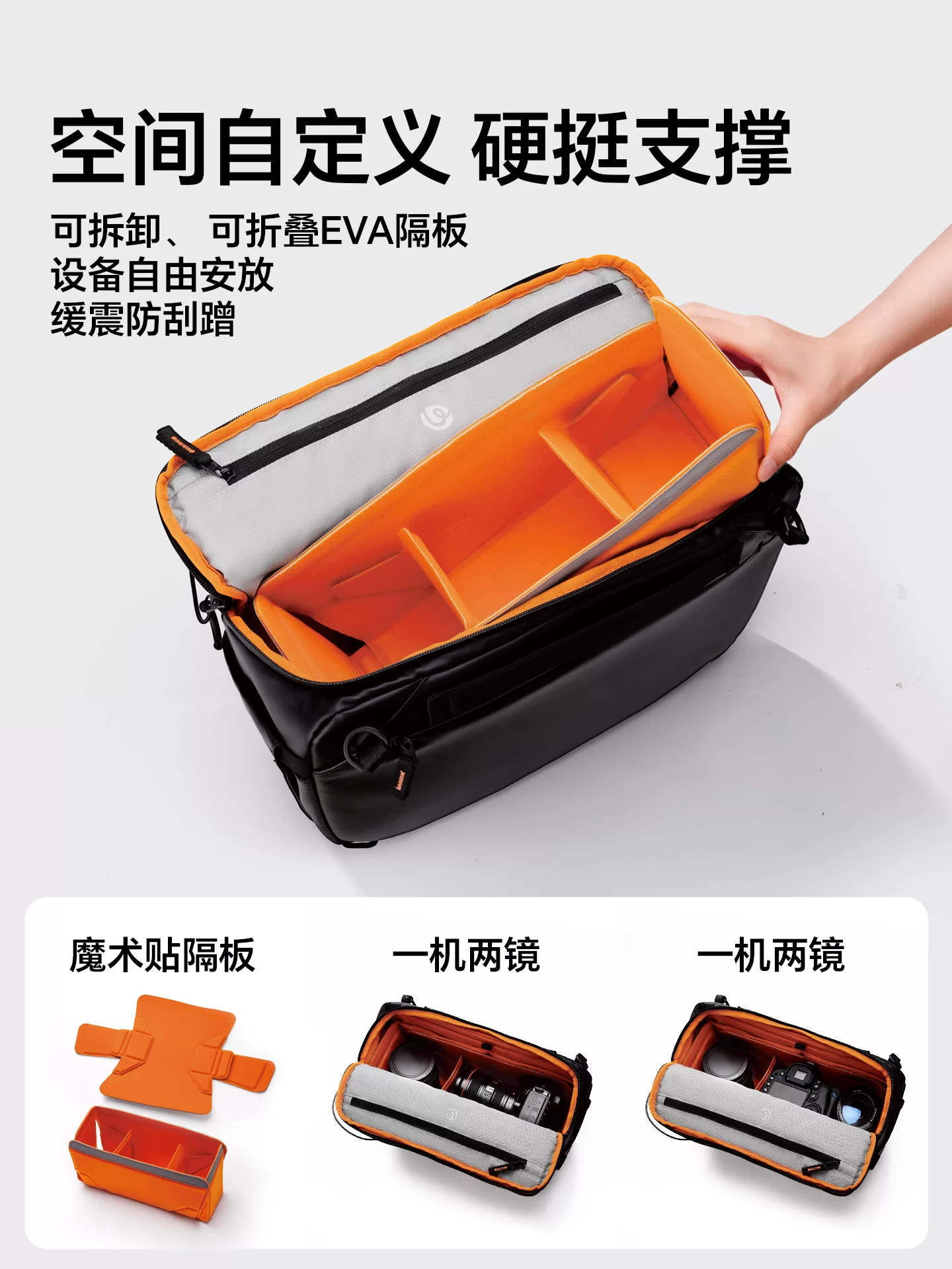 Túi đeo chéo chụp ảnh nhẹ Ulanzi SU02, túi đựng máy ảnh kỹ thuật số di động 13L, phù hợp cho máy ảnh hành động Canon, Fujifilm, Sony, thiết bị ổn định, máy bay không người lái, túi đựng đeo vai đơn.
