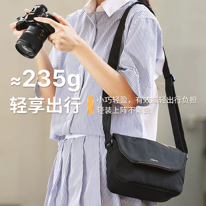 Túi đựng máy ảnh DSLR nhẹ màu đen Ulanzi F02, túi đựng máy ảnh mirrorless đeo chéo một vai, túi đựng máy ảnh mirrorless di động, túi đựng máy ảnh mirrorless phù hợp cho Nikon Z30, Canon, Fujifilm XT5, túi đựng máy ảnh Sony.