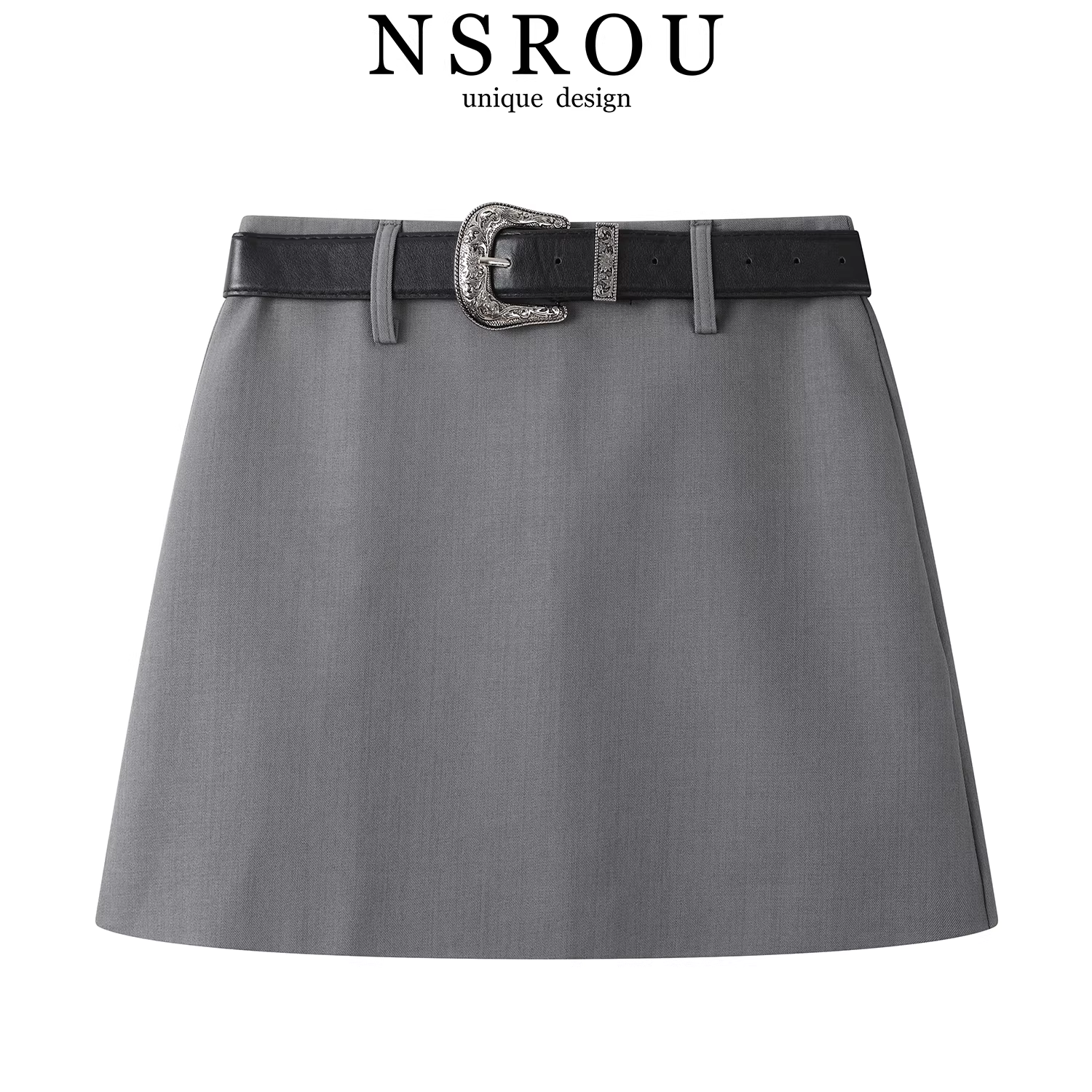 Váy vest màu xám cao cấp, thanh lịch, giản dị, cạp cao, tôn dáng, dành cho nữ, kiểu dáng chữ A ôm hông, ngắn, mới mùa hè.