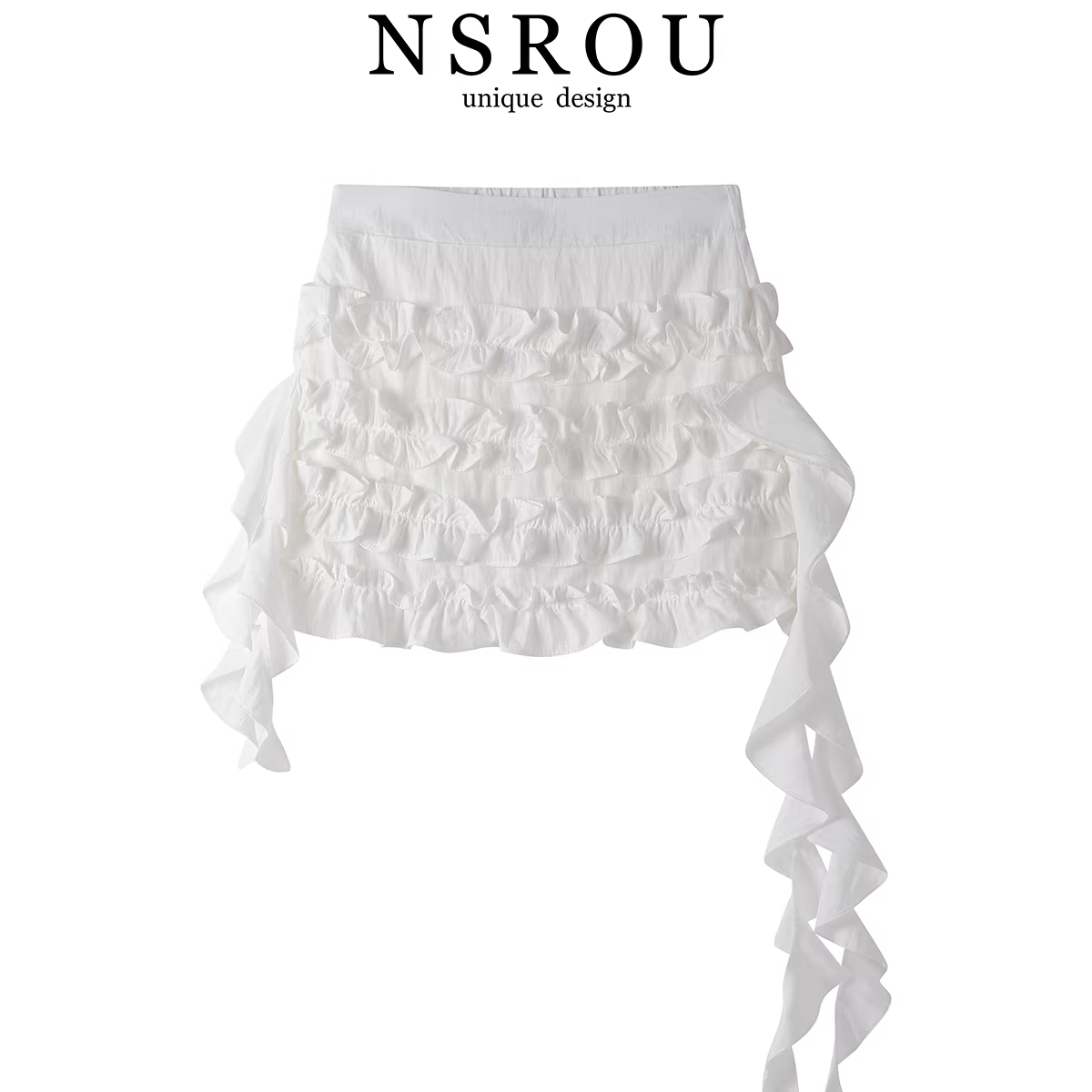 NSROU cô gái nóng bỏng sành điệu khao khát thuần khiết váy xòe nữ mùa hè mới ngọt ngào kiểu chữ A ôm sát váy ngắn váy xếp tầng