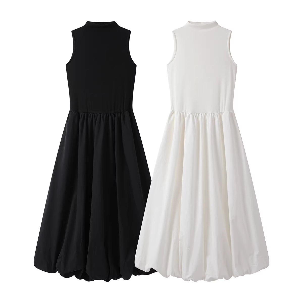 Đầm liền thân không tay kiểu Pháp phối họa tiết dành cho nữ, mẫu hè mới mang phong cách cao cấp, đầm dài hoa dáng ôm tôn dáng.