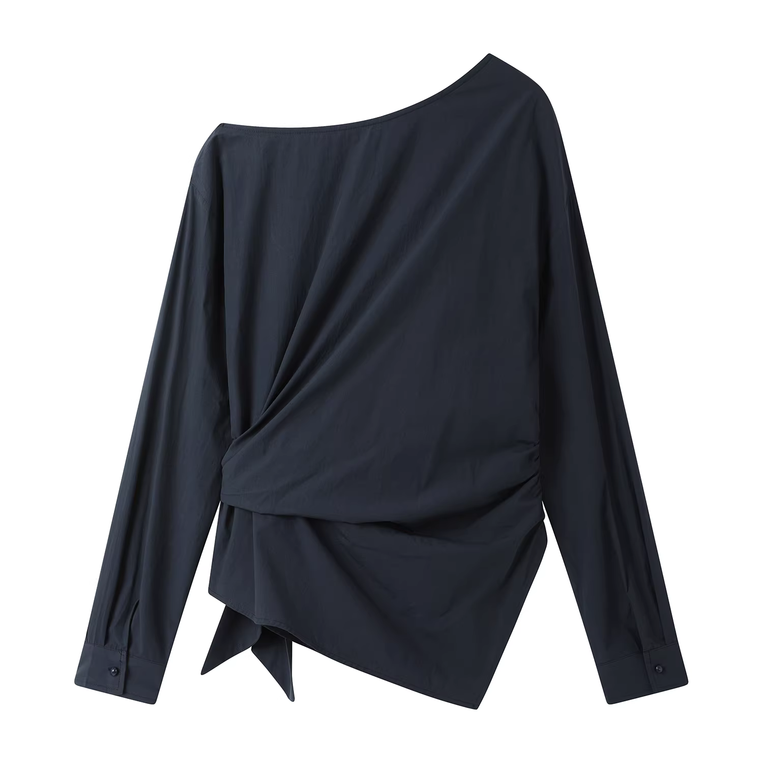 Áo sơ mi dài tay trễ vai phong cách retro kiểu Pháp dành cho nữ, áo sơ mi dáng ôm và thanh lịch mới cho đầu mùa thu.