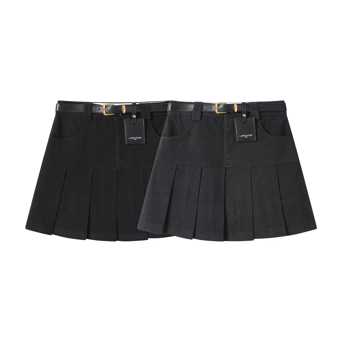 NSROU nữ mùa thu đông retro đa năng váy bút chì lưng cao giảm béo váy ngắn xếp ly váy len chữ A