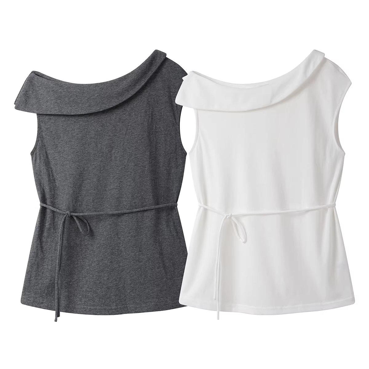 Áo thun ngắn tay kiểu Pháp không đều đặn cho nữ, áo thun ngắn tay kiểu Pháp mới thời trang mùa hè có dây buộc eo giúp thon gọn