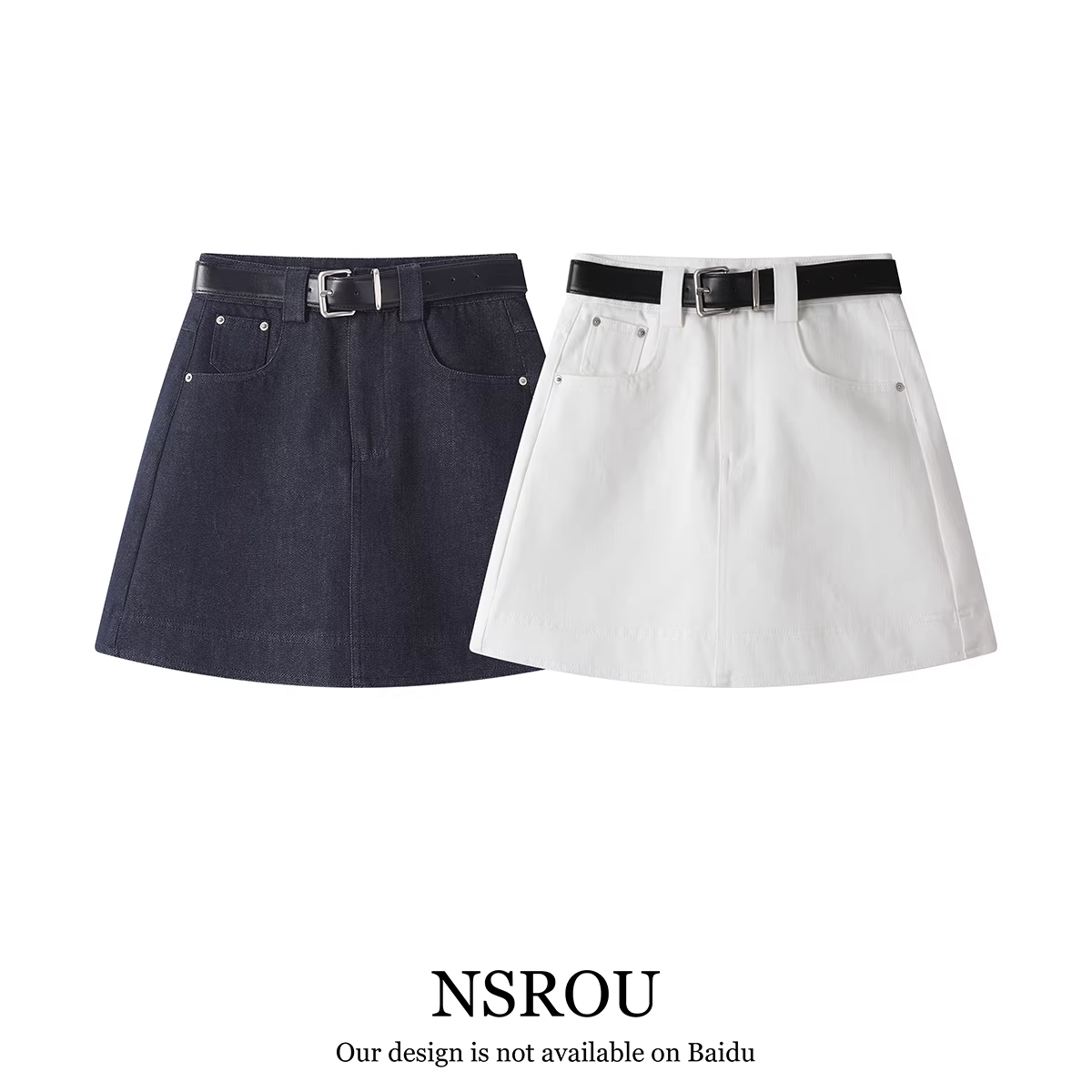 Váy denim trắng đẹp đa năng kiểu Hàn Quốc váy ngắn dành cho nữ mùa xuân, mùa thu và mùa hè váy bodycon chữ A cạp cao