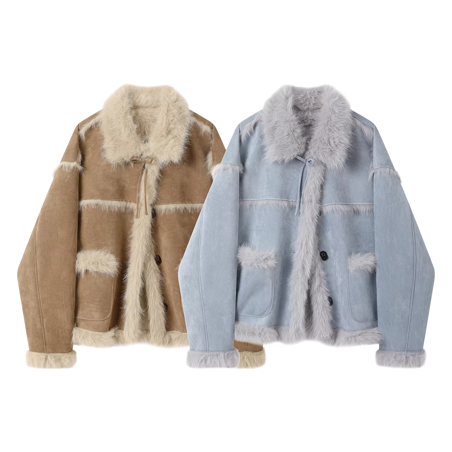 Áo khoác ngắn lót lông phong cách Pháp thanh lịch và độc đáo dành cho nữ, hoàn hảo cho mùa thu đông.