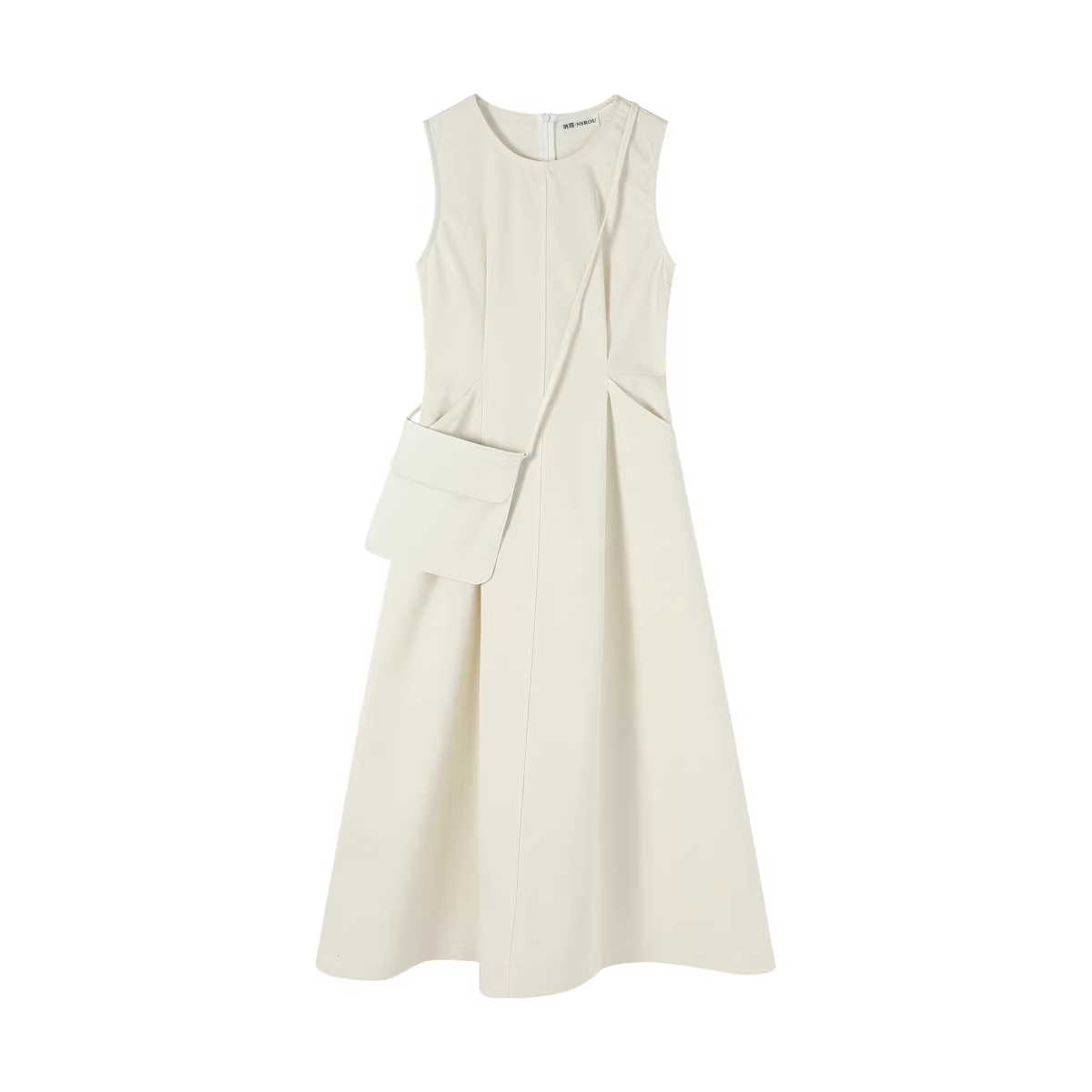 Đầm hai dây phong cách Hàn Quốc đơn giản và thanh lịch dành cho nữ, đầm dài không tay kiểu dáng đơn giản cao cấp mùa hè