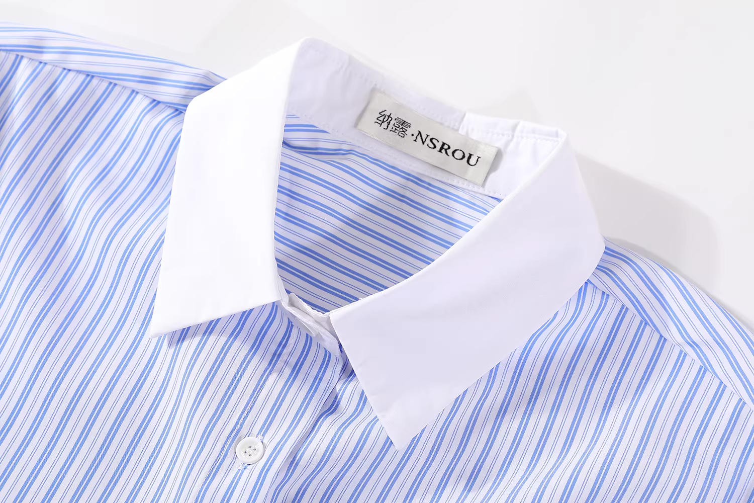 Áo sơ mi kẻ sọc xanh dáng rộng kiểu Pháp dành cho nữ, áo kiểu xuân hè độc đáo và đẹp mắt.