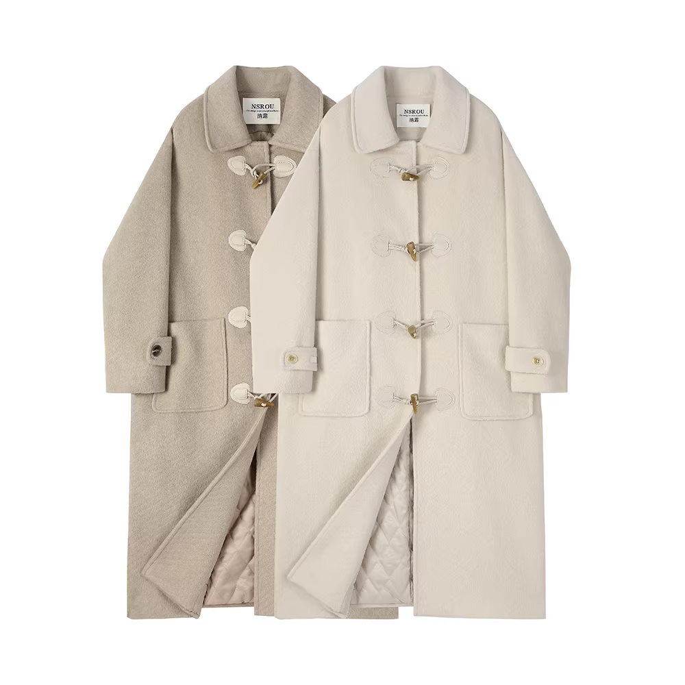 Áo khoác len cashmere kiểu Hàn Quốc dành cho nữ, kiểu mới thu đông 2025, áo khoác len dày dặn cao cấp.
