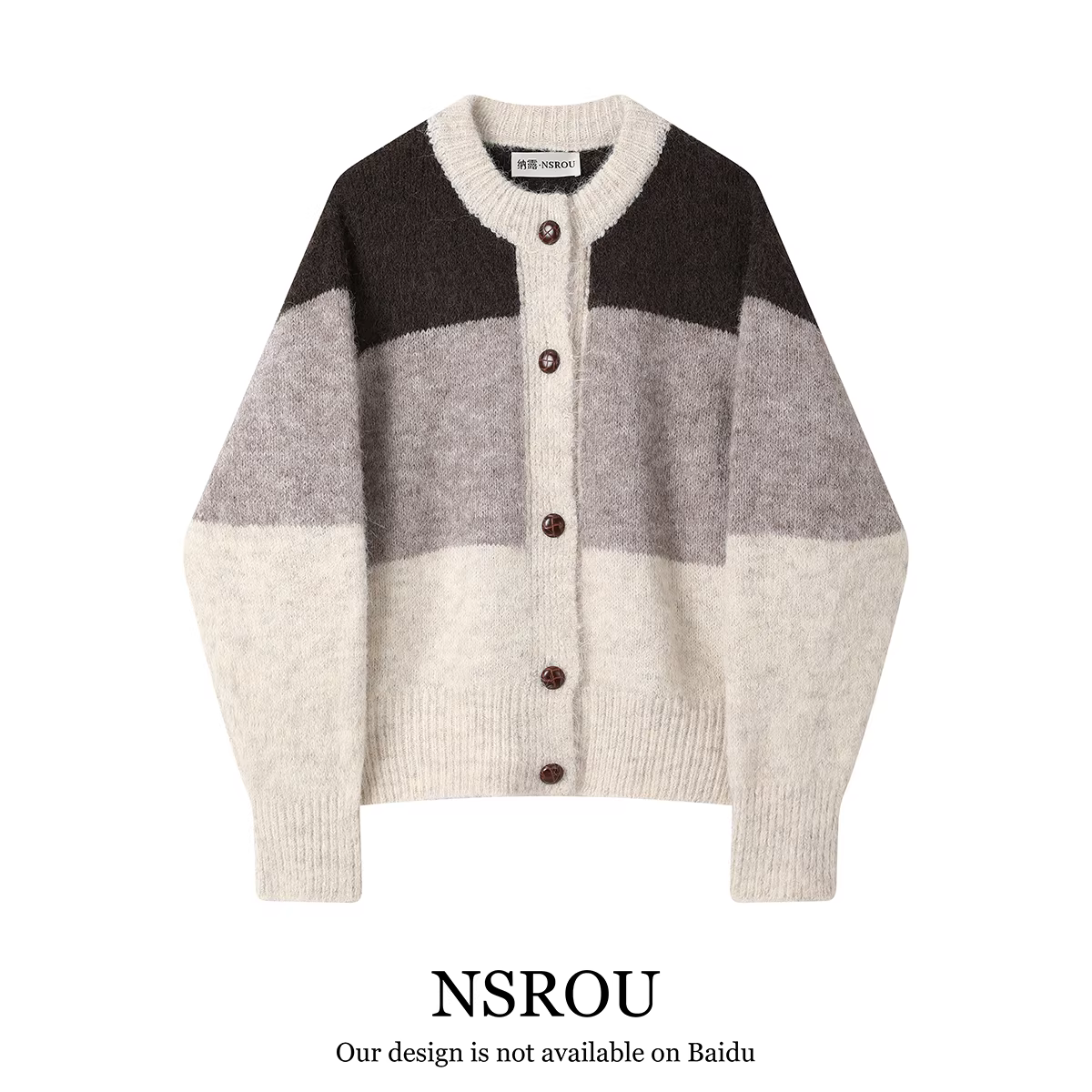 Áo khoác len cardigan kiểu nấm kiểu lười biếng NSROU phong cách Hàn Quốc dành cho nữ trong mùa thu đông, áo kiểu cổ điển cao cấp