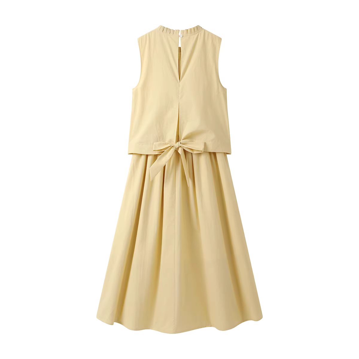 Đầm hai mảnh không tay kiểu Pháp giản dị dành cho nữ, phong cách mùa hè mới, váy dài kiểu vest mùa hè đơn giản và đẹp