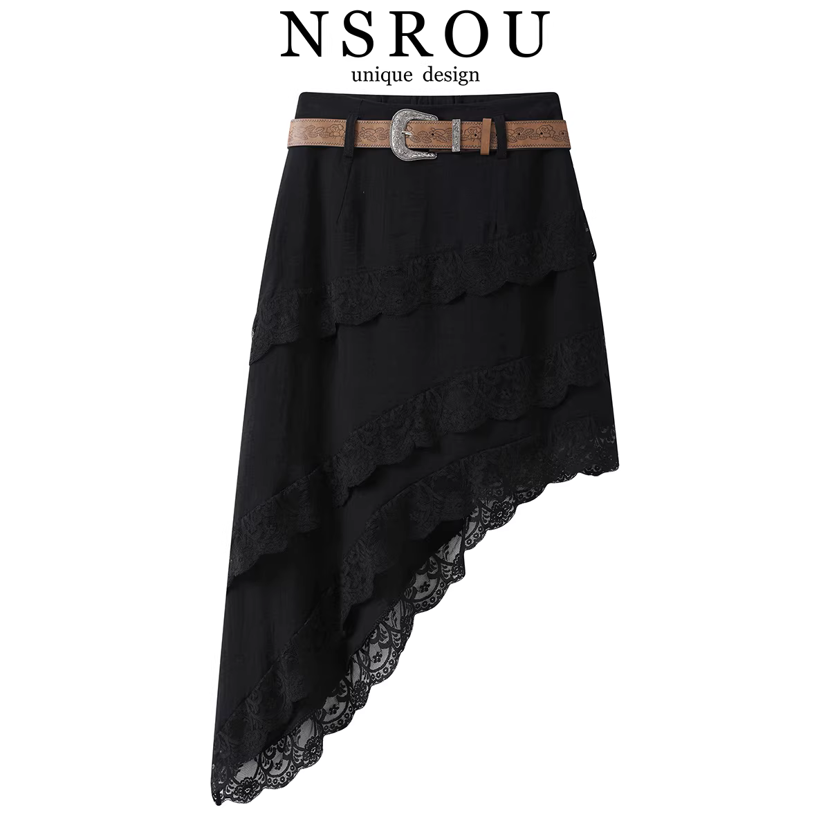 Váy ren không đều kiểu Pháp dành cho nữ, váy bodycon chữ A ngọt ngào cổ điển mùa hè mới