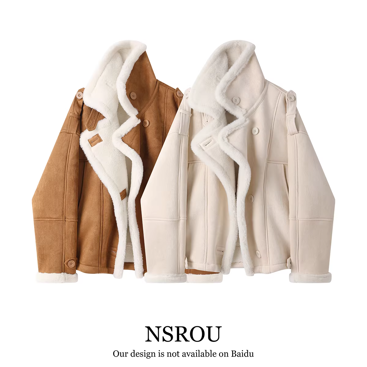 Áo khoác ngắn kiểu biker bằng da lộn cao cấp, siêu thời trang, chất liệu len cừu dành cho nữ, hợp thời trang mùa thu đông và giúp trẻ hóa.